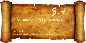 Zámbó Alexandra névjegykártya
