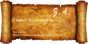 Zámbó Alexandra névjegykártya