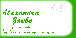 alexandra zambo business card
